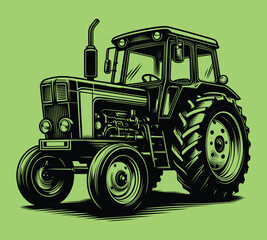 Tractor silhouette vector illustrations