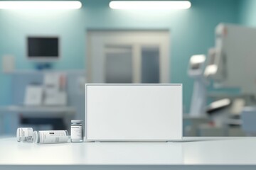 A white box sits on a table in a hospital room