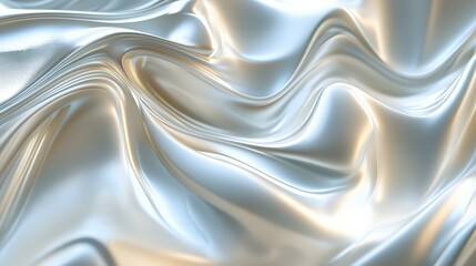 Obraz premium An artistic 3D image of shampoo cream forming intricate swirls, set against a background of shimmering, flowing metallic lines