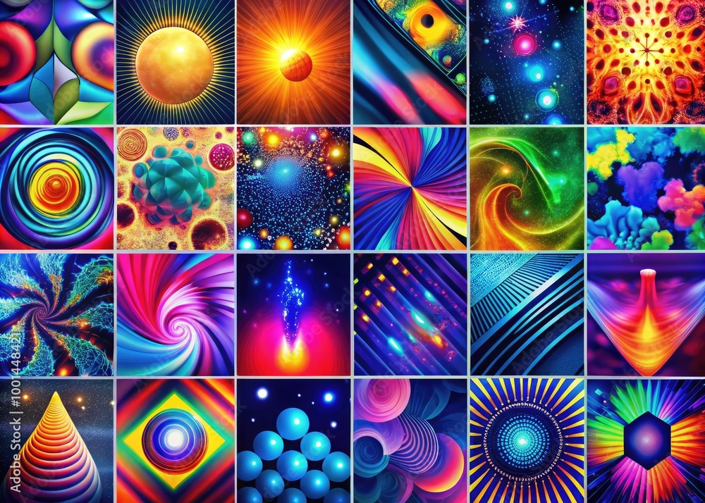 Poster colorful abstract background gifs with dynamic shapes and patterns for creative design projects
