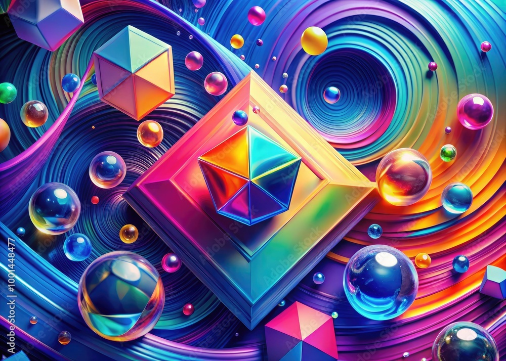 Poster colorful abstract backgrounds with geometric shapes and fluid patterns for creative design projects