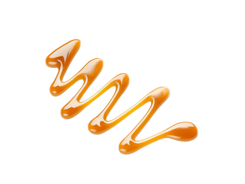 brown caramel syrup splash decoration isolated