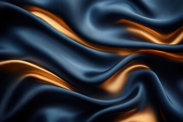 Obraz premium A blue and gold fabric with a shiny texture