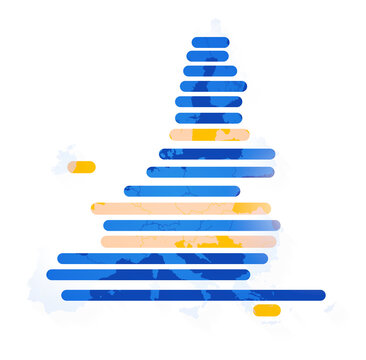 recommend clip art: map of the European Union as EU icon symbol, in stripe form with rounded lines, modern as digital or creative simplified outline silhouette, isolated