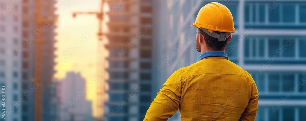 Poster project engineer developing project schedules and managing resources for a high-rise building, proje