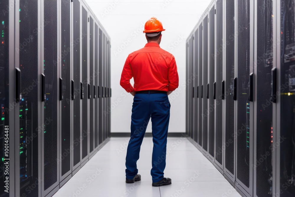 Aufkleber project engineer handling the logistics for the expansion of a data center, project engineer, data i