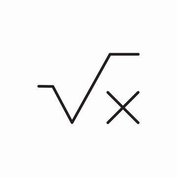 square root line icon sign vector