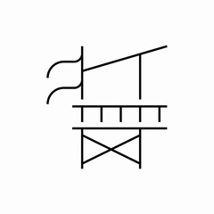 sea oil platform icon sign vector