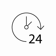 time day 24 hour watch icon sign vector