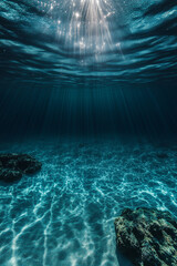 Tranquil Deep Water Scene with Calm Blue Light