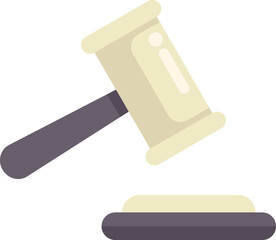 This illustration features a judge's gavel striking a sound block, symbolizing a decision being made in a legal case