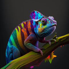 Obraz premium Transform your space with a multicolor chameleon spectral and a gorgeous Wildlife Art