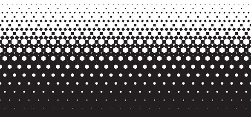 Geometric pattern of black figures on a white background.Seamless in one direction.Option with a SHORT fade out.Scale method.