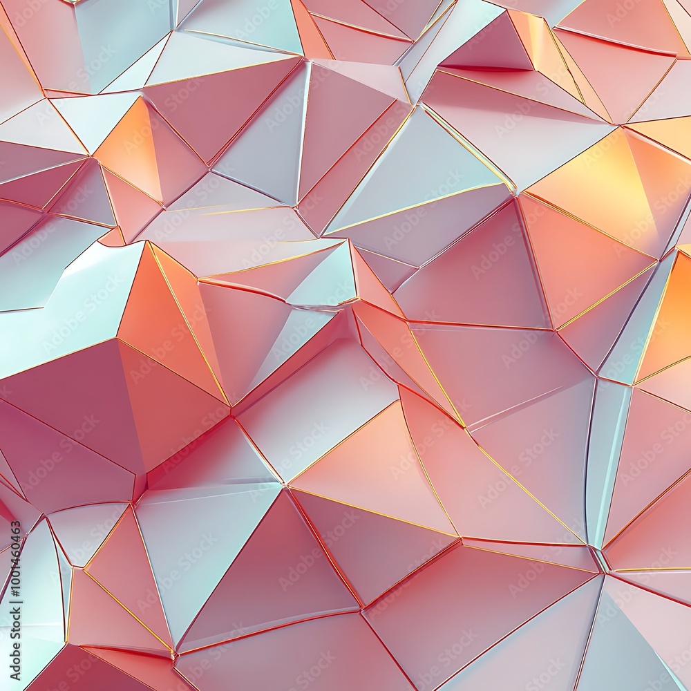 Aufkleber abstract 3d rendering of triangulated surface. modern background. futuristic polygonal shape. low po