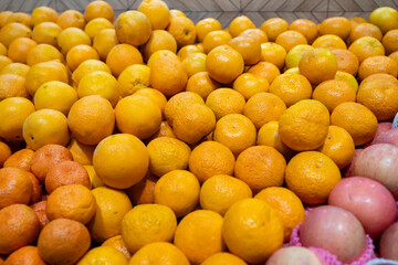 Pile of Oranges at the grocery store or fruit shop