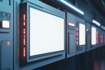 Obraz premium A computer monitor is displayed on a black background