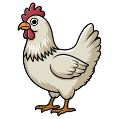 Fototapeta premium Chicken Cartoon Style Vector