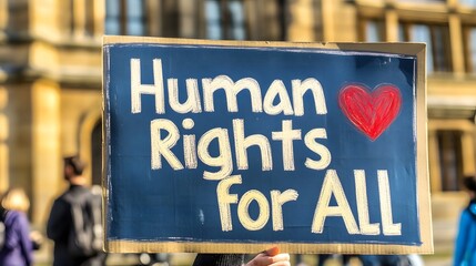 Human Rights for All: A Powerful Protest Sign