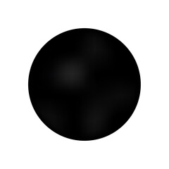 Black 3D ball on transparent background