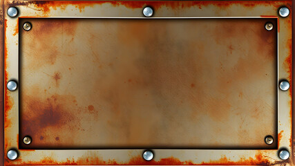 Metallic metal border steel texture, background. Generative AI