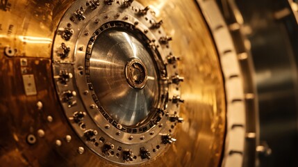 Fototapeta premium A close-up of the heat shield of a space probe, showcasing its technology designed to withstand extreme temperatures during re-entry