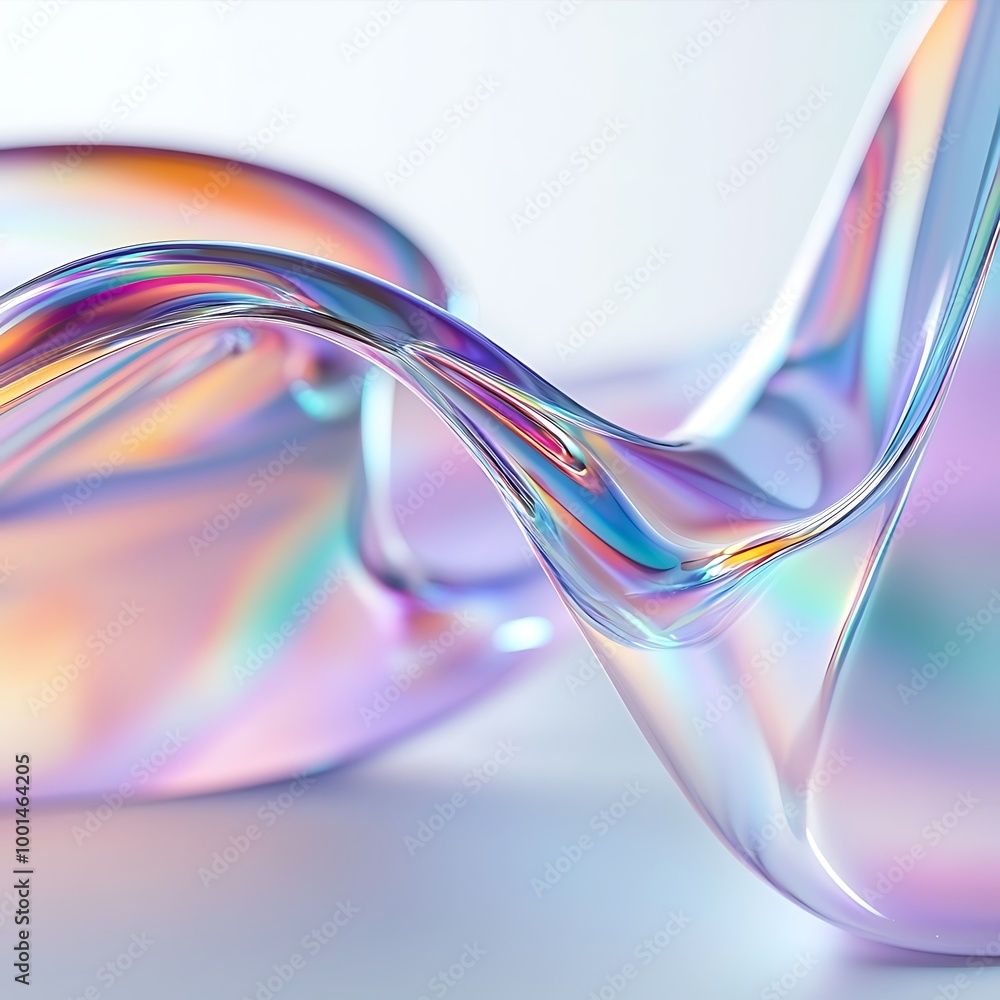 Poster abstract rainbow background design 3d rendering, generative ai