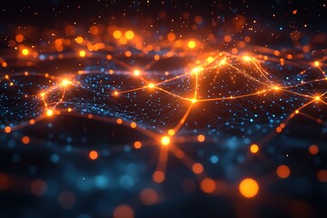 Fototapeta premium A computer generated image of a network of lines and dots