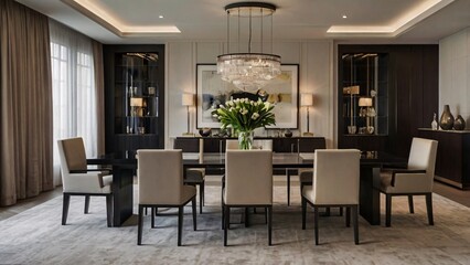 Fototapeta premium Elegant dining room Generative AI