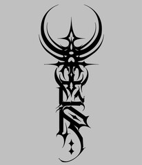 Neo tribal, cyber cigilism tattoo 