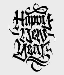 Blackletter new year calligraphy