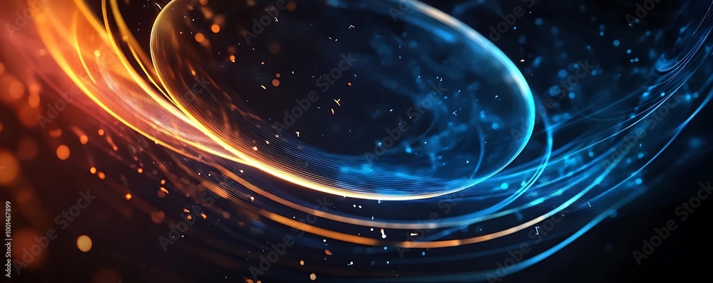 Poster light abstract cool waves background creative element, generative ai