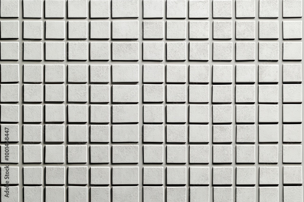 Poster white mosaic tiles with grid lines