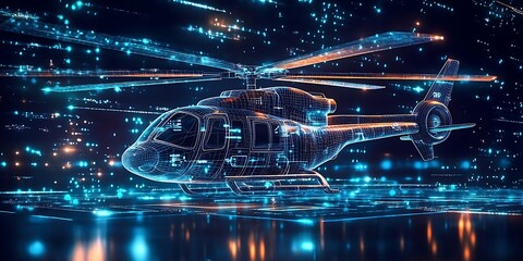  smart digital helicopter , artificial intelligence in rotorcraft technology, flight performance, safety, and operational efficiency. aerial operations, precise navigation, generative ai