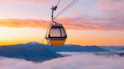 Morning mist over the Christchurch Gondola, with a stunning view of the city, the Canterbury Plains, and the Pacific Ocean