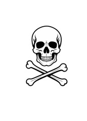 Skull and Crossbones Clipart - Pirate Flag Symbol