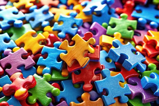 Colorful puzzle pieces symbolize global awareness and acceptance of autism spectrum disorder worldwide