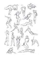 sketch of peopel in the movement