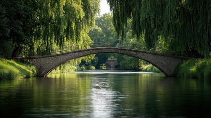 A peaceful walk along the Avon River, with weeping willows and historic bridges adding to the serene atmosphere