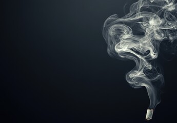 white smoke rising from the tip of an incense stick