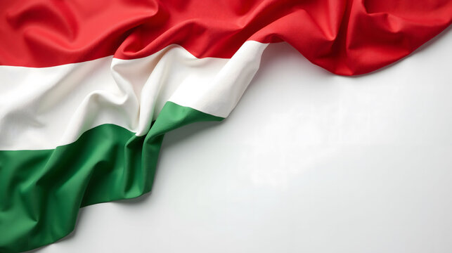 Wrinkled Hungarian flag with vibrant folds