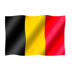 The national flag of belgium flies beautifully