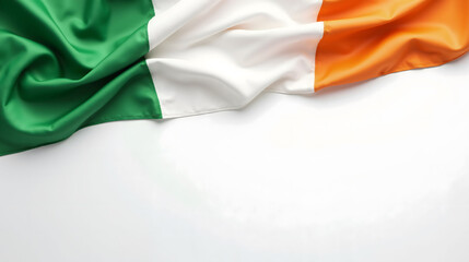 Wrinkled Irish flag in close-up