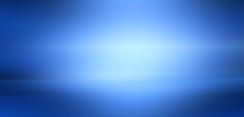 Blue room studio with spotlight gradient backdrop used for background and display your product.