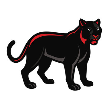 recommend clip art: Solid color Panther animal vector design