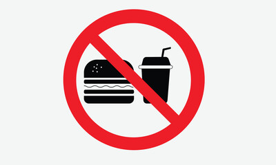 No fast food or drink allowed sign.eps