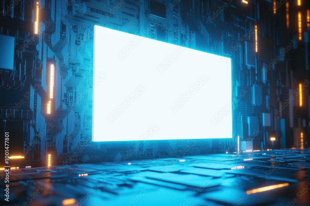 Poster a computer chip with a background