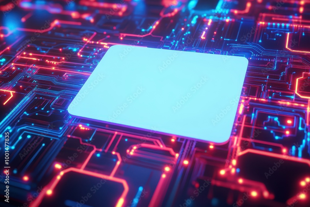 Poster a computer chip with a background