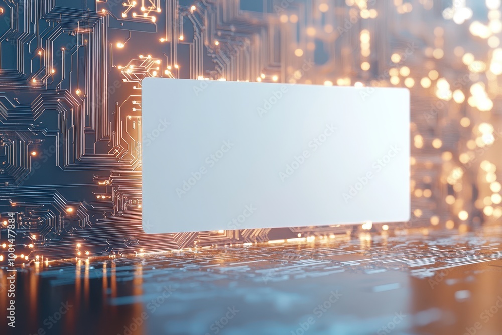 Poster a computer chip with a background