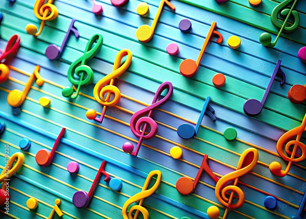 Poster copy and paste musical notes in a creative layout for music theory and composition projects