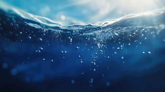 Underwater Bubbles in Blue